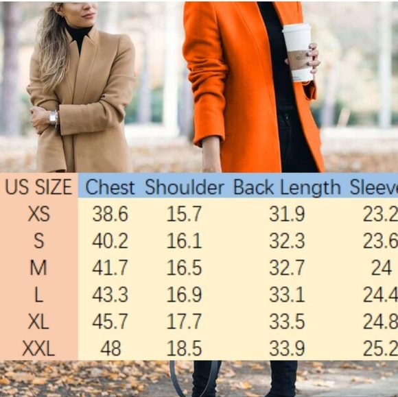 NWT Omoone Women's Stand Collar Slim Fit Jacket Pea Coat Notched Lapel Trench - Picture 7 of 7